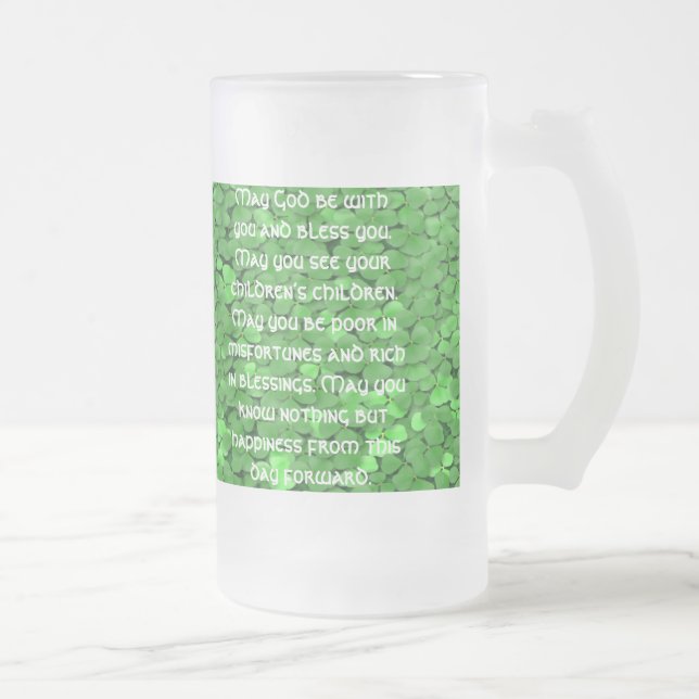 Irish  Wedding Blessing - Customized - Customized Frosted Glass Beer Mug (Right)