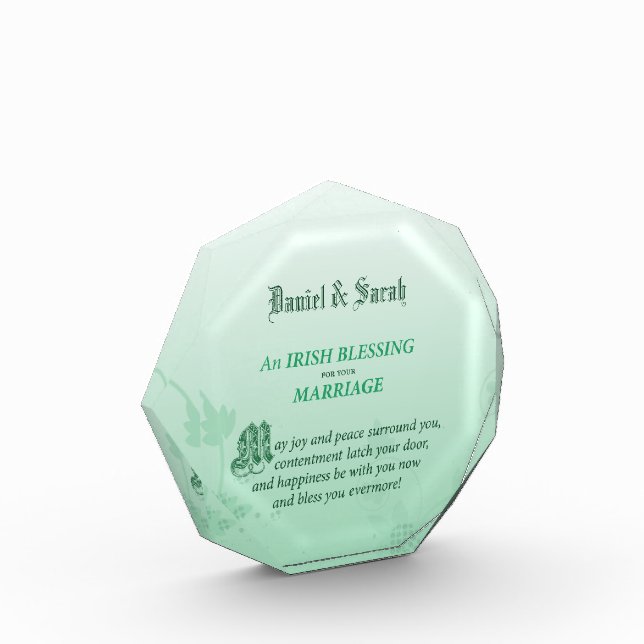 Irish Wedding Congratulations Blessing Award (Left)