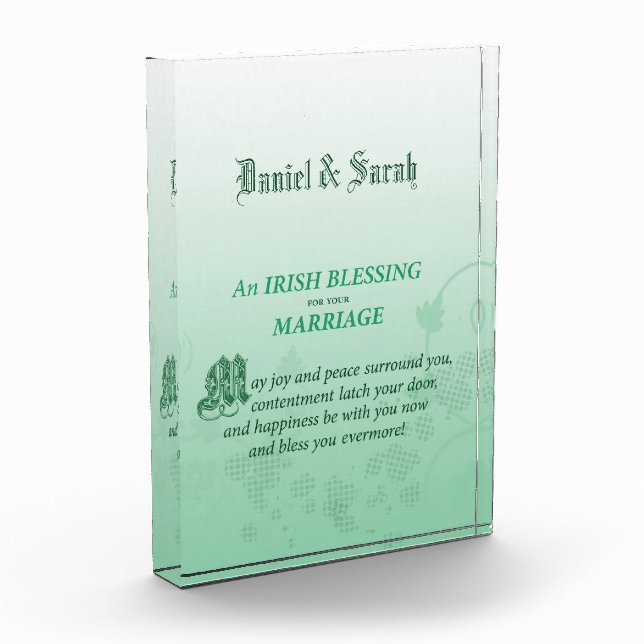 Irish Wedding Congratulations Blessing Award (Left)