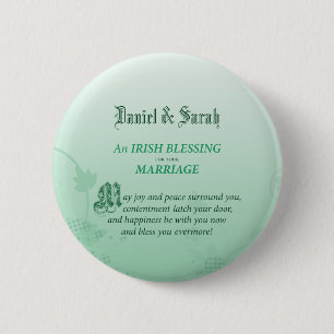 Irish Wedding Congratulations Blessing Button