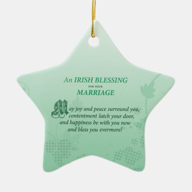 Irish Wedding Congratulations Blessing Ceramic Ornament (Front)