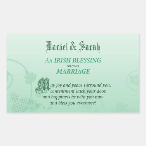Irish Wedding Congratulations Blessing Rectangular Sticker