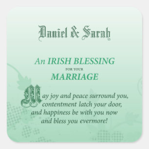 Irish Wedding Congratulations Blessing Square Sticker