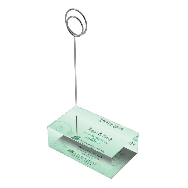 Irish Wedding Congratulations Blessing Table Number Holder (Corner)
