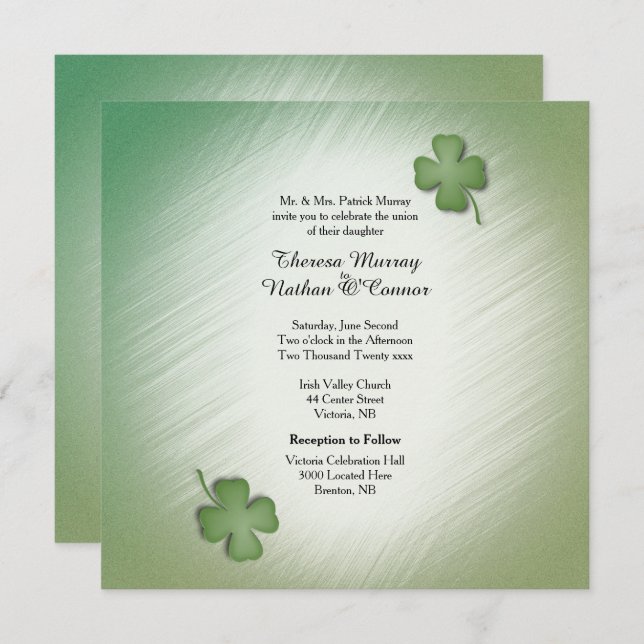 Irish Wedding Invitation (Front/Back)