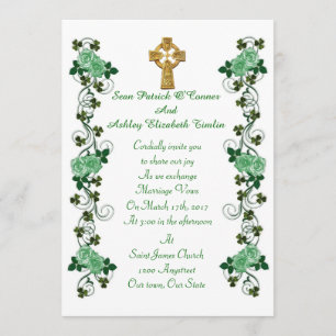 Irish Wedding invitation Celtic cross