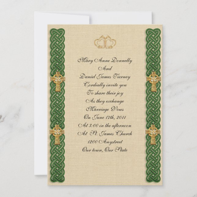 Irish wedding Invitation elegant (Front)