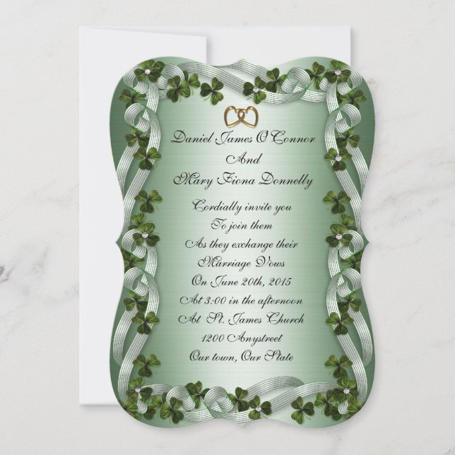 Irish wedding Invitation elegant (Front)