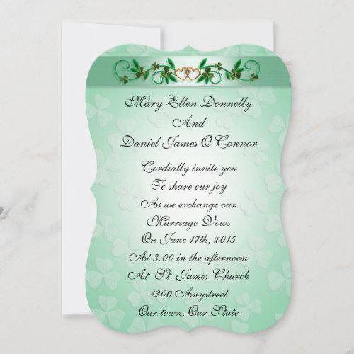 Irish wedding Invitation elegant