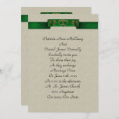 Irish wedding Invitation elegant shamrocks (Front/Back)