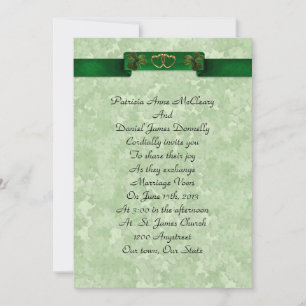 Irish wedding Invitation elegant shamrocks