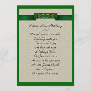 Irish wedding Invitation elegant shamrocks