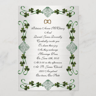 Irish wedding Invitation Unity knot