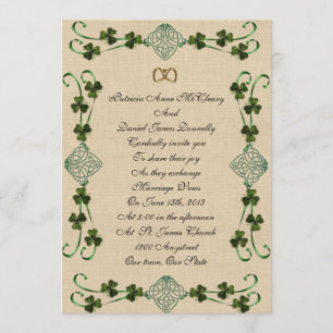 Irish wedding Invitation Unity knot