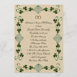 Irish wedding Invitation Unity knot