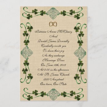 Irish Wedding Invitation Unity Knot by Irisangel at Zazzle
