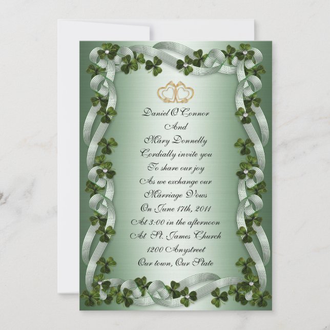 Irish wedding Invitations elegant (Front)