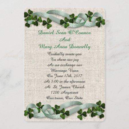 Irish Wedding Invitations Linen Elegant
