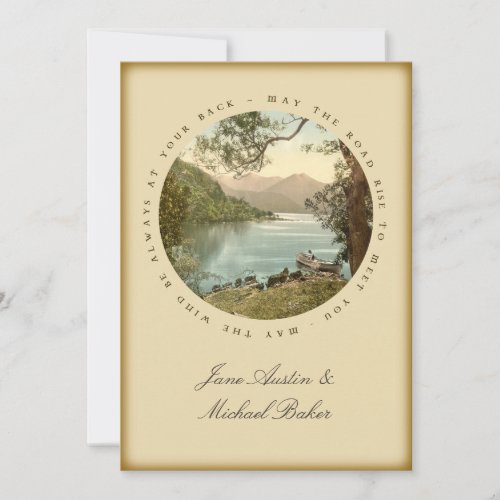 Irish Wedding Lake in Kerry Ireland and Blessing Personalized Announcements