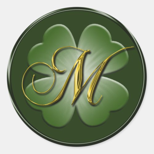 Irish Wedding Monogram M Envelope Seal