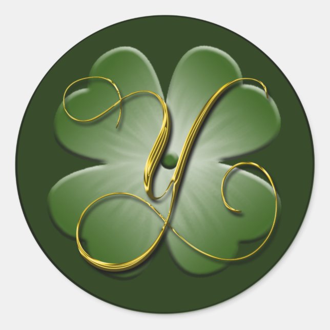 Irish Wedding Monogram Y Envelope Seal Stickers (Front)