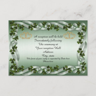 Irish wedding reception card
