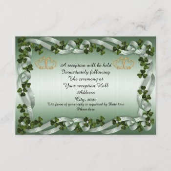 Irish Wedding Reception Card by Irisangel at Zazzle