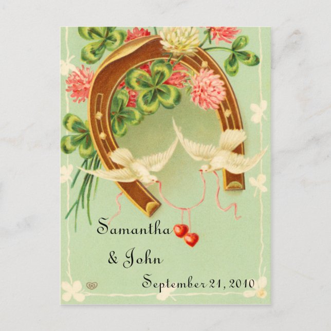 Irish Wedding Save the Date Announcement Postcard (Front)