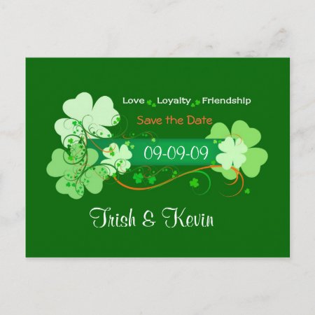 Irish Wedding Save The Date Postcard