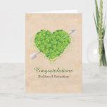 Irish Wedding Shamrock Heart Card