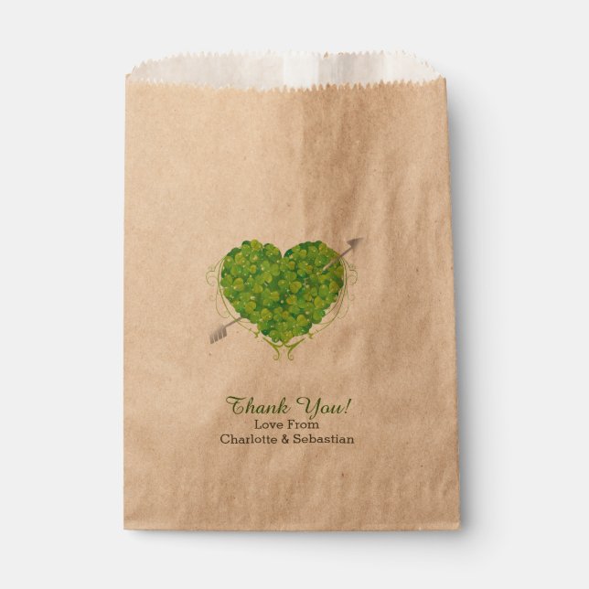 Irish Wedding Shamrock Heart Favor Bag (Front)