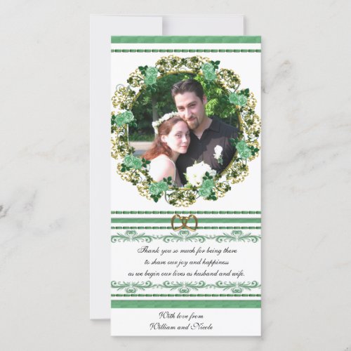 Irish Wedding Thank you Photo Card floral design