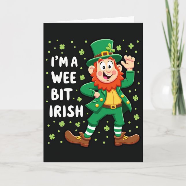 Irish Wee Bit Leprechaun Card (Front)