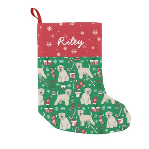 Irish Wheaten Terrier Custom dog name Small Christmas Stocking