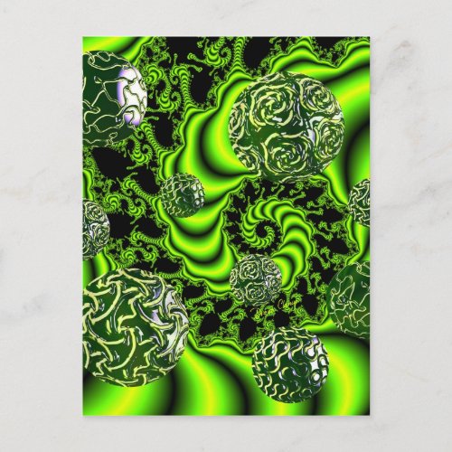 Irish Whirl - Abstract Emerald Dance Postcard