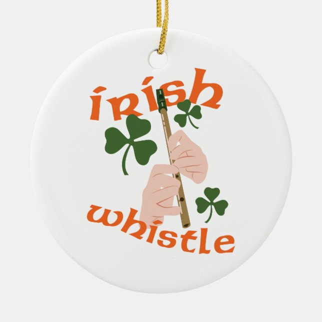 Irish Whistle Ceramic Ornament (Front)