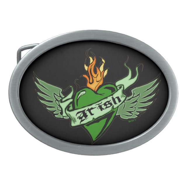 Irish Winged Heart Buckles Belt Buckle (Front)