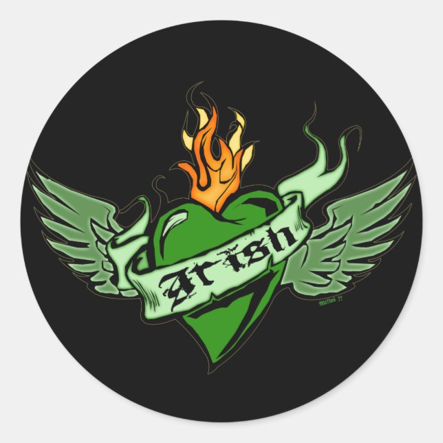 Irish Winged Heart stickers (Front)