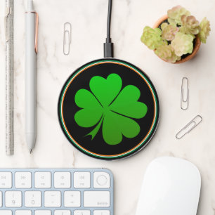 Irish Wireless charger, Ireland clover, St Patrick Charger