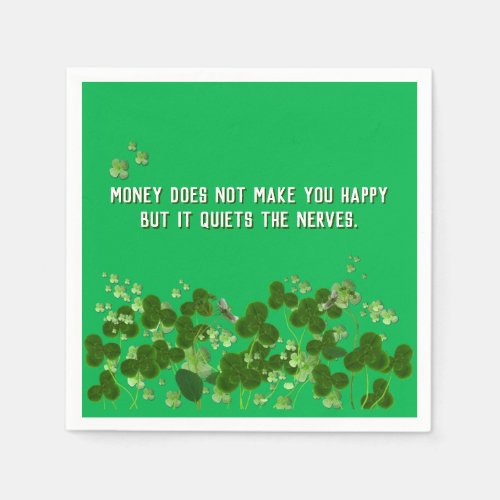 Irish wise quote with shamrocks napkins