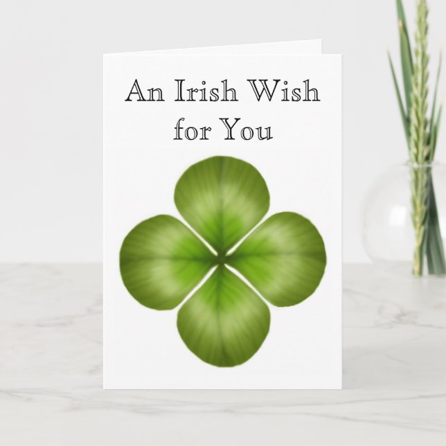 Irish Wish for You Clover Card (Front)
