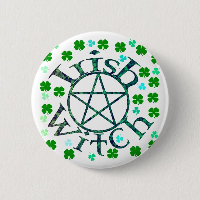 Irish Witch Pinback Button (Front)