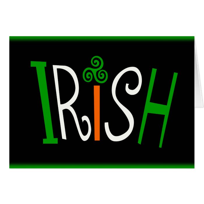 Irish With Triskelion Celtic Symbol And Background Card