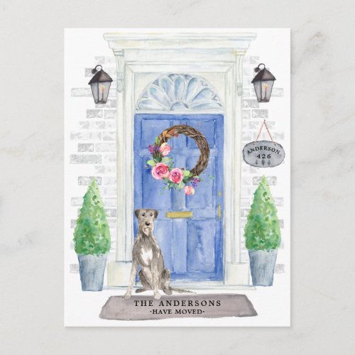 Irish Wolf Hound Moving Announcement Postcard