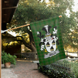 Irish Wolfe Coat of Arms Family Crest Ireland House Flag