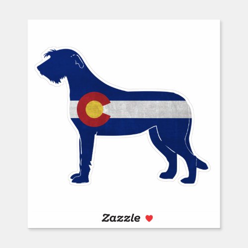Irish Wolfhoubnd Dog Breed Colorado Flag Sticker