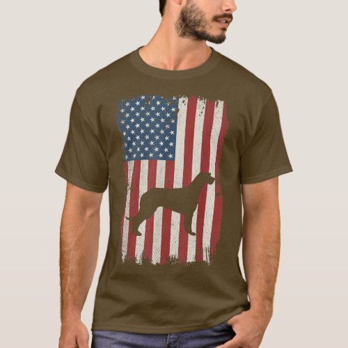 Irish Wolfhound American Flag USA Dog Lovers Puppy T_Shirt