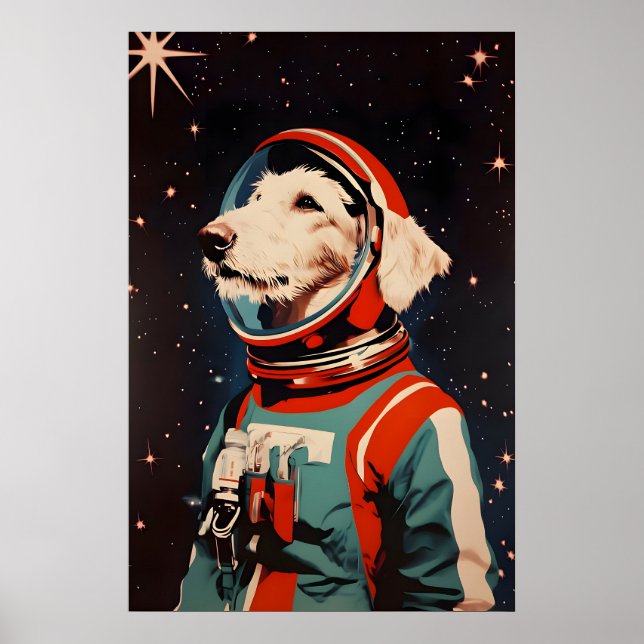 Irish Wolfhound Astronaut Poster, Irish Wolfhound Poster (Front)
