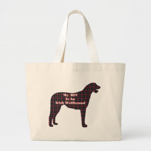 Irish Wolfhound BFF Gifts Large Tote Bag