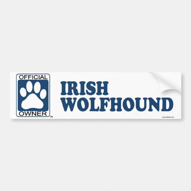 Irish Wolfhound Blue Bumper Sticker (Front)